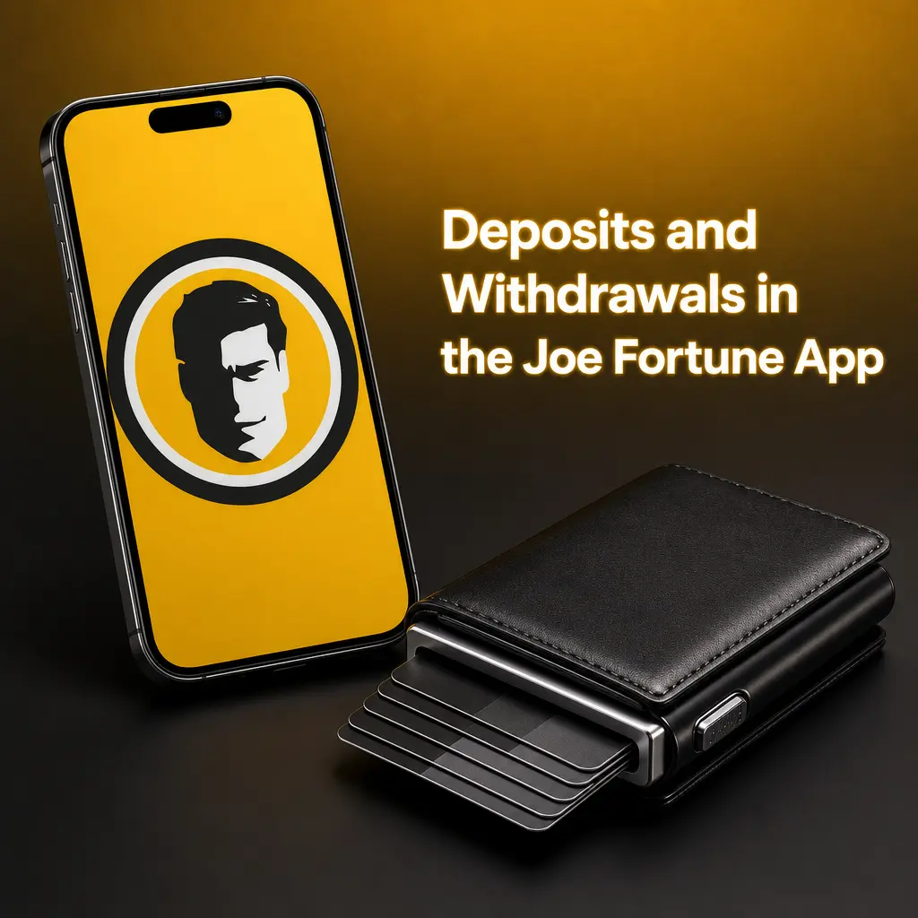 Joe Fortune app deposit and withdrawal options including Visa, Mastercard, BTC, ETH, LTC, USDT and Bitcoin Lightning for Australian players