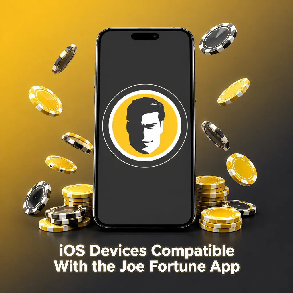 iOS devices compatible with the Joe Fortune app, including iPhone X through iPhone 15 series models