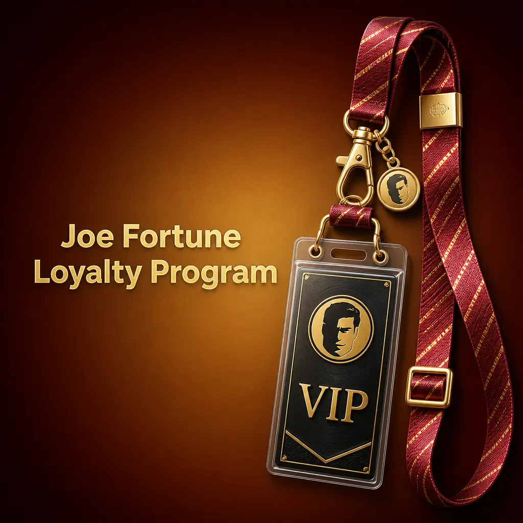 Joe Fortune Club loyalty program with five tiers, comp points, cashback rewards and faster withdrawals for higher-level players.