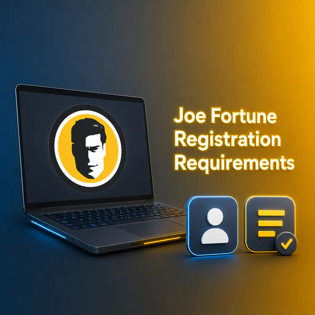Joe Fortune registration requirements: must be 18+, an Australian resident, one account per person/household/IP, and valid ID verification.