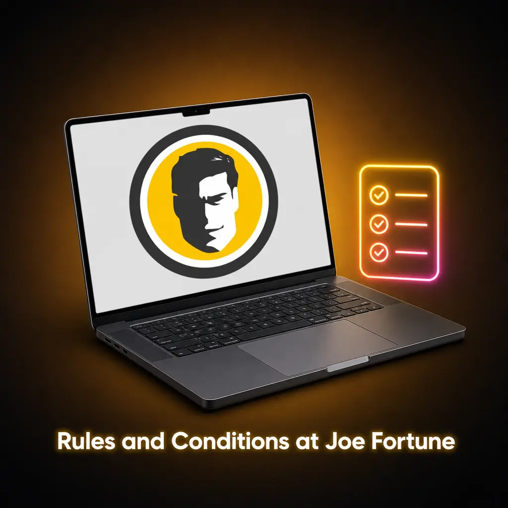 Joe Fortune terms and conditions covering age limits, one account rule, wagering requirements, ID verification and payment settings