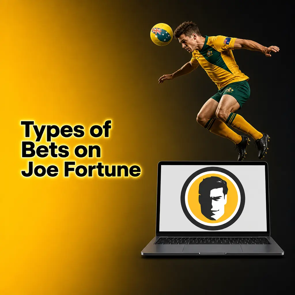 Overview of bet types on Joe Fortune sportsbook, including single, parlay, and system bets for online sports wagering.
